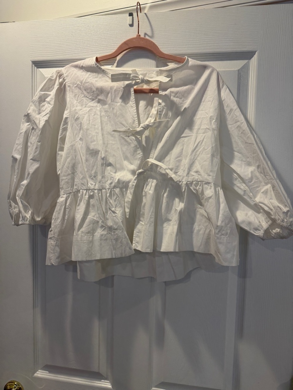Women’s Peplum Tie-Front Blouse